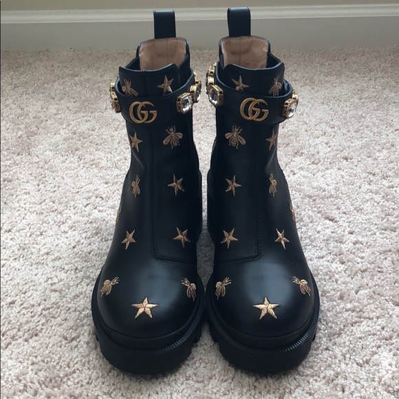 gucci leather ankle boot with belt price